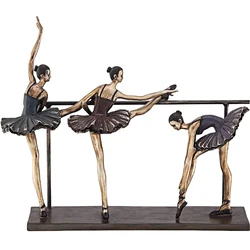 Wholesale home tabletop decor resin ballet dancer stretching sculpture ballerina figurine&