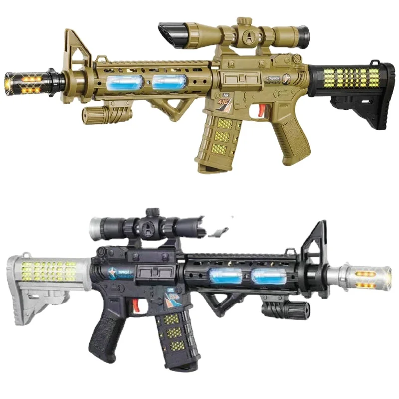 Novelty children electric toy guns for boys gun toy plastic with colorful light and combat sound army guns toys for kids