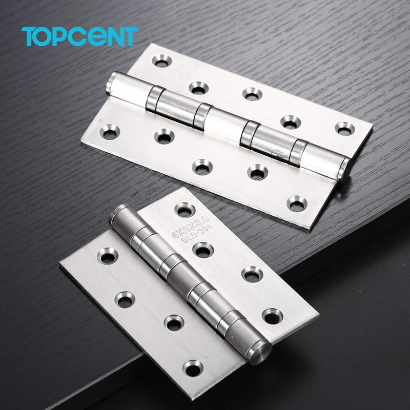 TOPCENT 201&304 Stainless Steel window hinge flat engsel pintu door hinge ball bearing wooden door hinges
