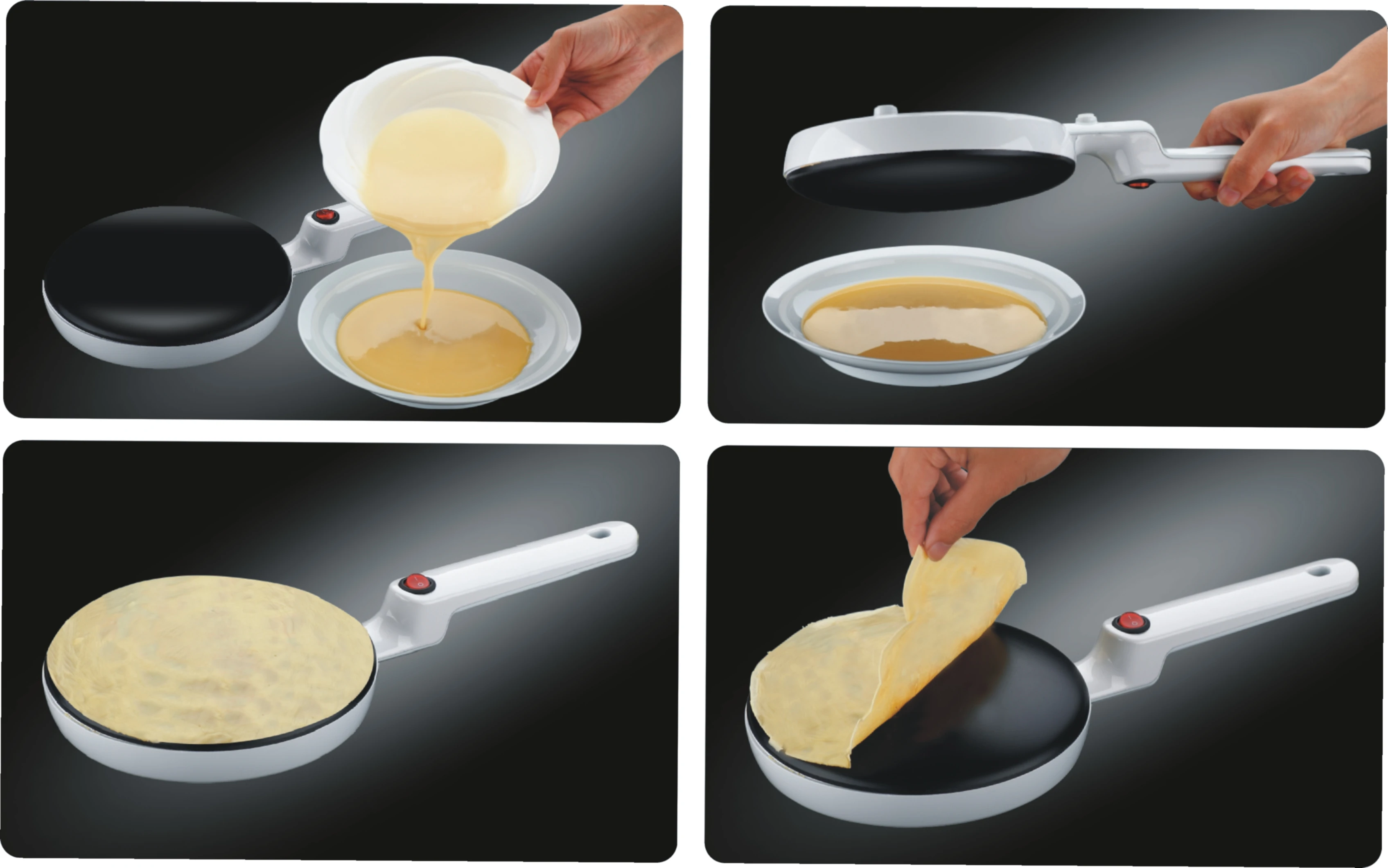  PROLISS 650W Aluminum Non-stick Mini crepe maker
