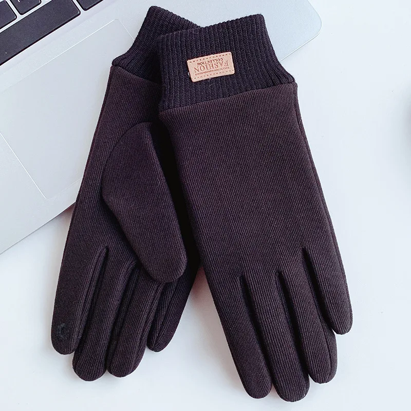 Женские теплые перчатки для осени и зимы, мягкие и удобные высокоэластичные перчатки для сенсорных экранов с рисовой подкладкой
