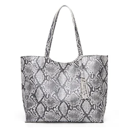 Custom Animal Printed Snake Vegan Women tote Hand bags Faux Leather shoulder handbags manufacturers