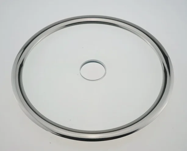 Kitchen Tempered Glass Lid with Big Central Hole Heat-Resistant Cover for Cookware