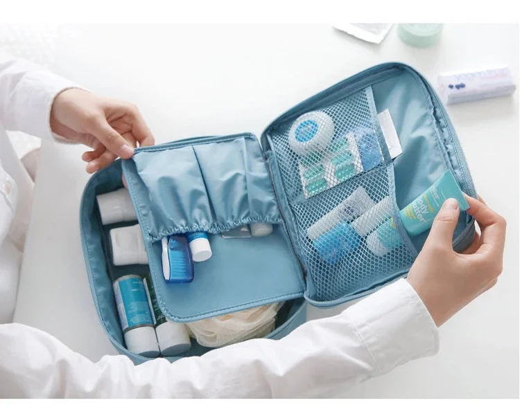 waterproof Oxford cloth wash bag portable double layer ladies cosmetic bag customization