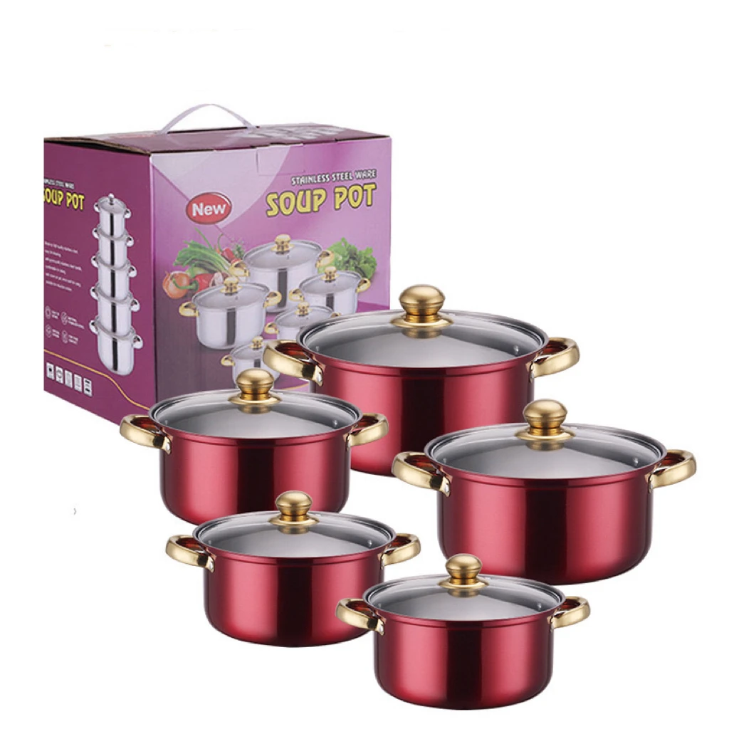Factory Direct Sell Cookware Sets Juego De Ollas De Cocina High-quality wine cooking pots 10pcs cast iron pot set
