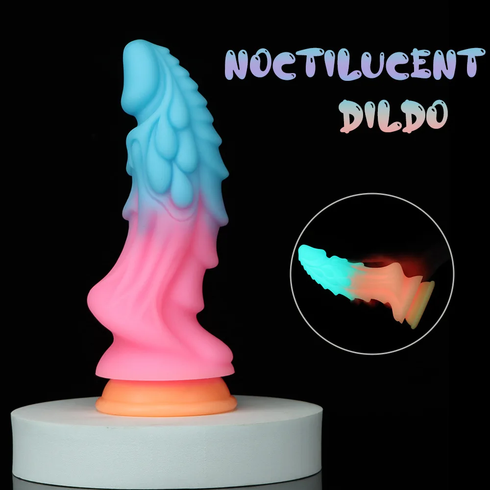2023 Hot Sale Luminous Purple Alien Variant Luminous Huge Dildo Realistic Monster Fantasy Dragon Adult Sexy Toy Dildo For Women