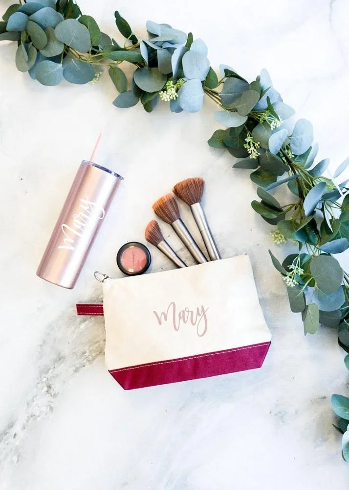 Профессиональная косметичка Monogrammed Beauty сумка для подружки невесты холщовая подарок