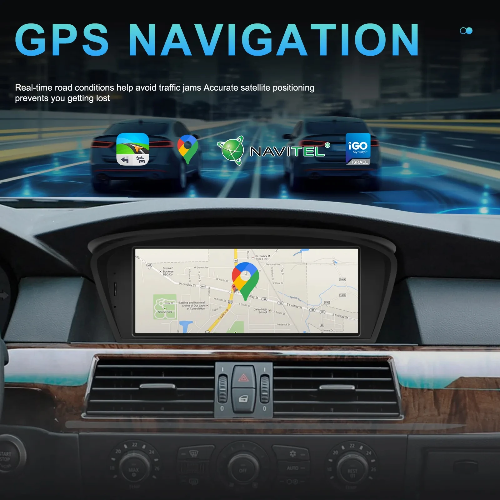 Оптовая продажа 8 'автомобильное радио карплей Android Auto с BT WIFI GPS FM для BMW 3/5 серии E60 2005-2008