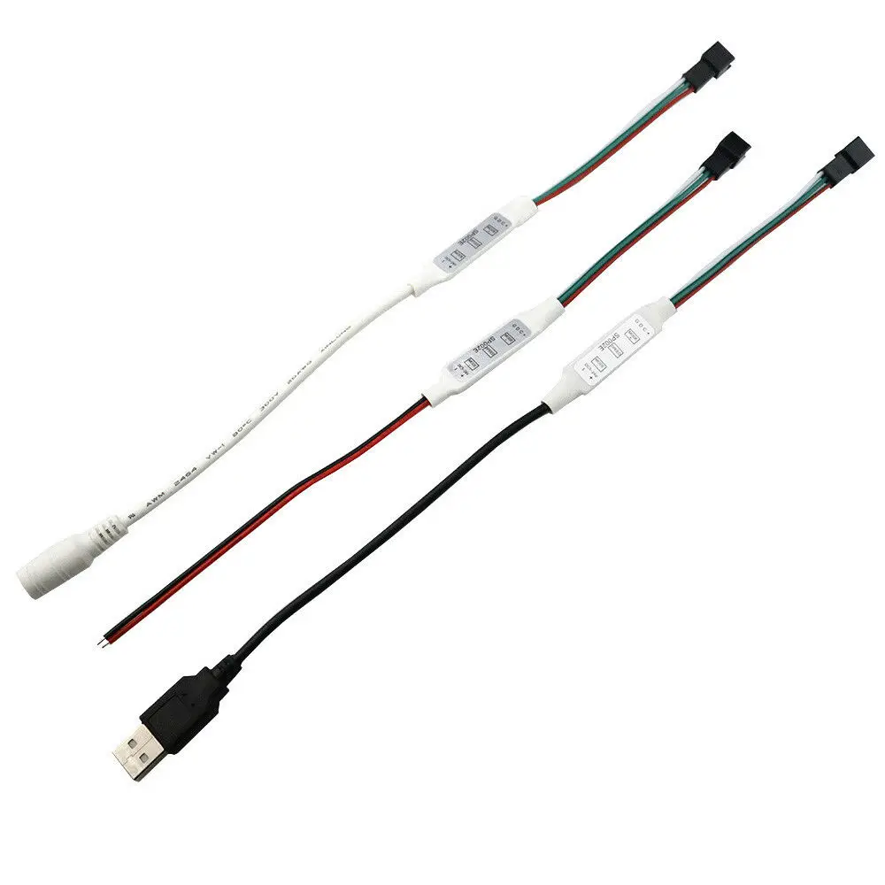 WS2812B WS2811 контроллер USB Mini 3 клавиши 4 ключа для пикселей) Светодиодная лента с usb-питанием SP002E WS2812 светодиодная осветительная полоса Power Bank ТВ DC5V-24V