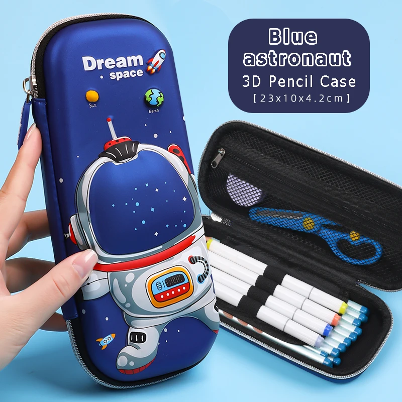 Cute cartoon space men high capacity EVA pencil case