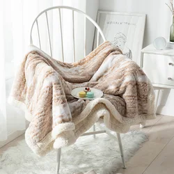 High Quality Super Warm Flannel Coral Fleece Blanket Fur Blanket Flannel Fleece Jacquard Flannel Blanket