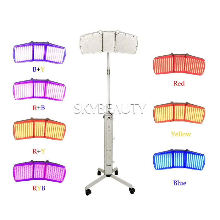 
2021 Skin Care Facial Beauty Acne Treatment Skin Rejuvenation 7 Colors Red Blue Green Photon BIO Light Therapy LED PDT Machine 