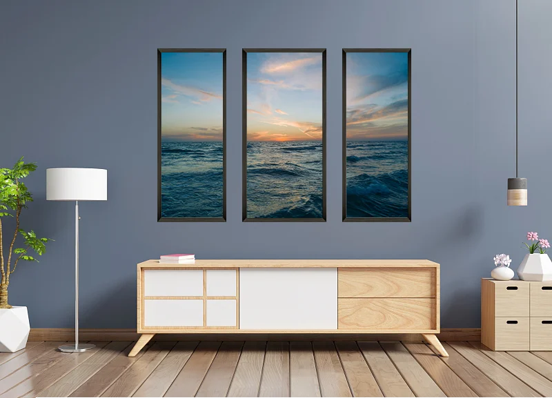 Modern movie poster Home decor metal frame art wall Abstract Seascape Painting Landscape paintings on canvas