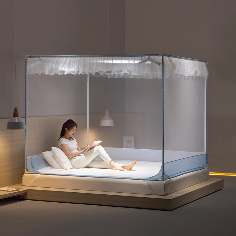 Medoga Romantic Princess Quadrate Bed Net Bedroom Bed Canopy With Steel Brackets Royal Mosquito Net