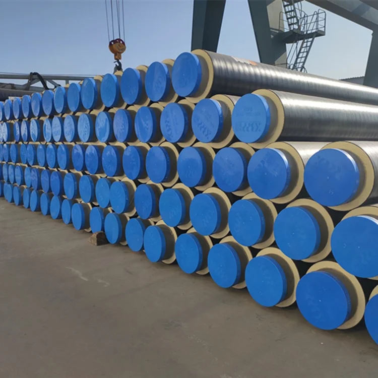 Подземная теплоизоляционная труба ASTM A53 полиуретановая спрей и полиэтиленовая обертка предварительно Изолированная для центрального отопления