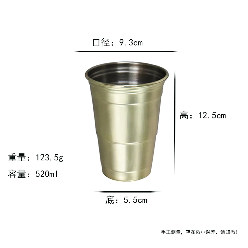 Custom Eco-Friendly Rose Gold Plated 304 Stainless Steel Drinking Cups Tumblers Cocktail Glasses for Restaurants