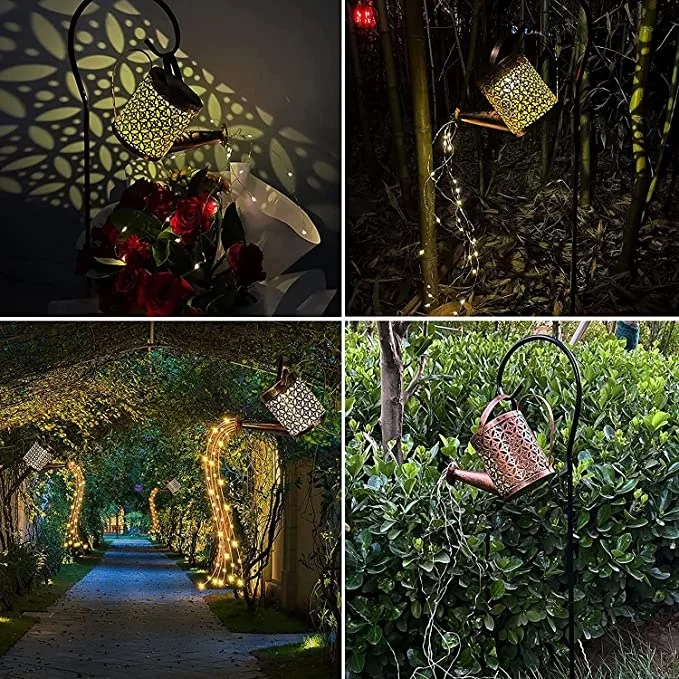 Led Solar Watering Can Outdoor Lights String Light Decoration Waterproof Fairy Copper Wire Firefly led String holiday  Light