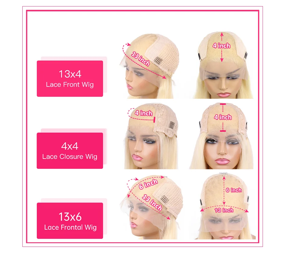 613 Blonde Colored Wigs 13x6 Lace Frontal Closure Wigs Human Hair Pre Plucked Peruvian Raw Virgin Hair Glueless Lace Curly Wigs