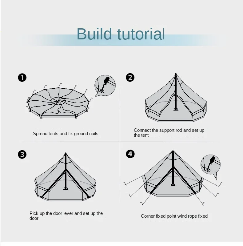 Wholesale Large Tent Camping Outdoor Luxury Cotton Canvas Double Layer Waterproof Mongolian Yurt Tent