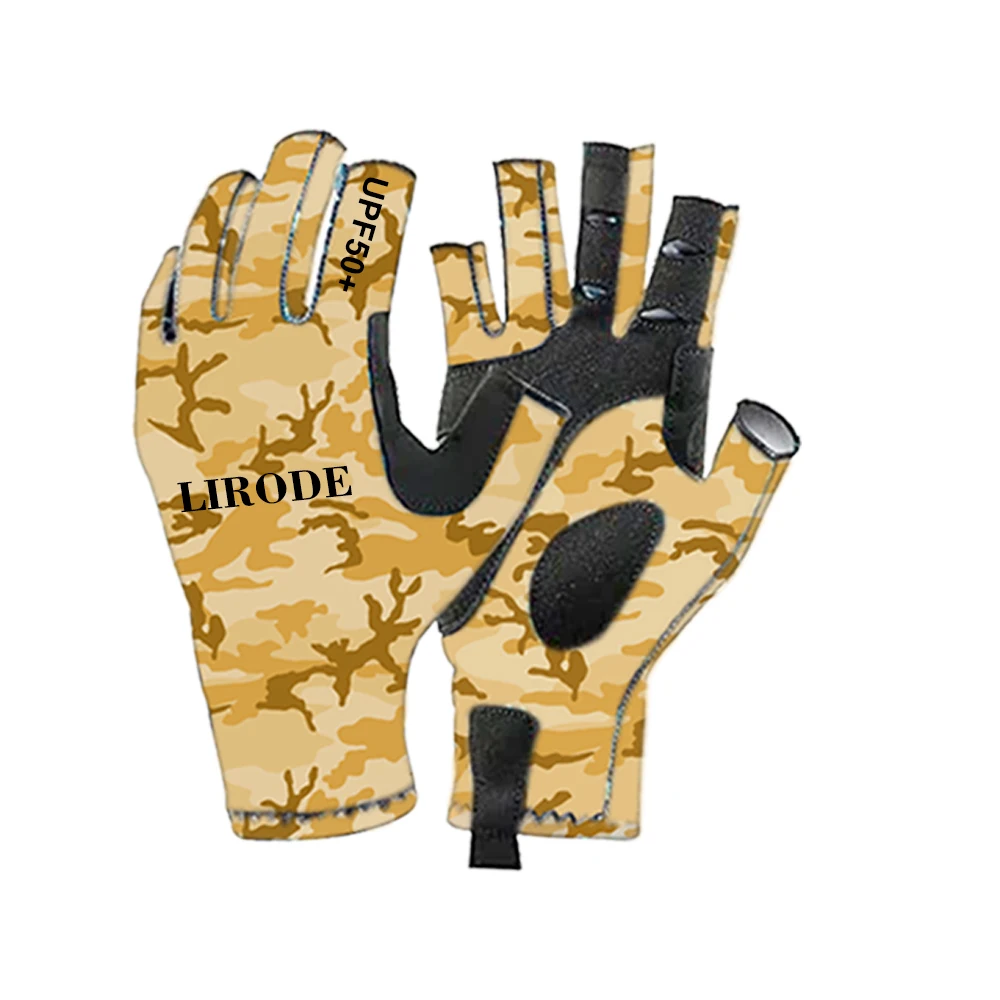 Sun gloves UPF 50+ SPF 50+ UV sun protection gloves fingerless soft sailing hunting sport fishing gloves manufacturer Custom