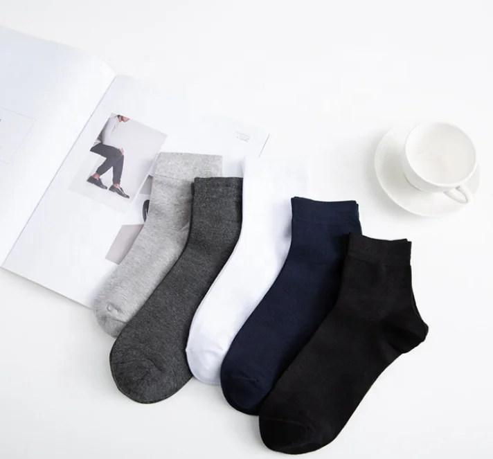 
Casual short socks White and Black Super Soft Bamboo Dress Mens Socks 