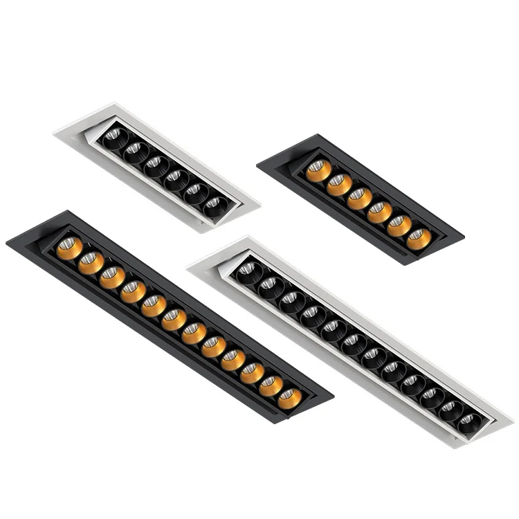ALLWAY Modern Style Aluminum Recessed Dimmable Linear Downlight Indoor Home Led Grille Lights