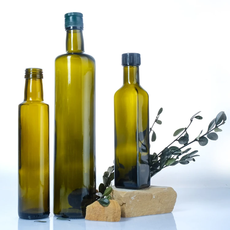 High Quality 250ml 500ml 750ml Clear Slim cylindrical Glass Dorica Olive oil Bottle With Pour Cap