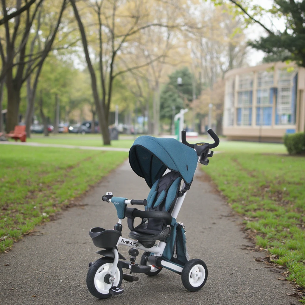 New Model Factory Price Children Trike Baby Tricycle Multi Function 4 In 1 Baby Tricycle With Sunshade Baby Stroller