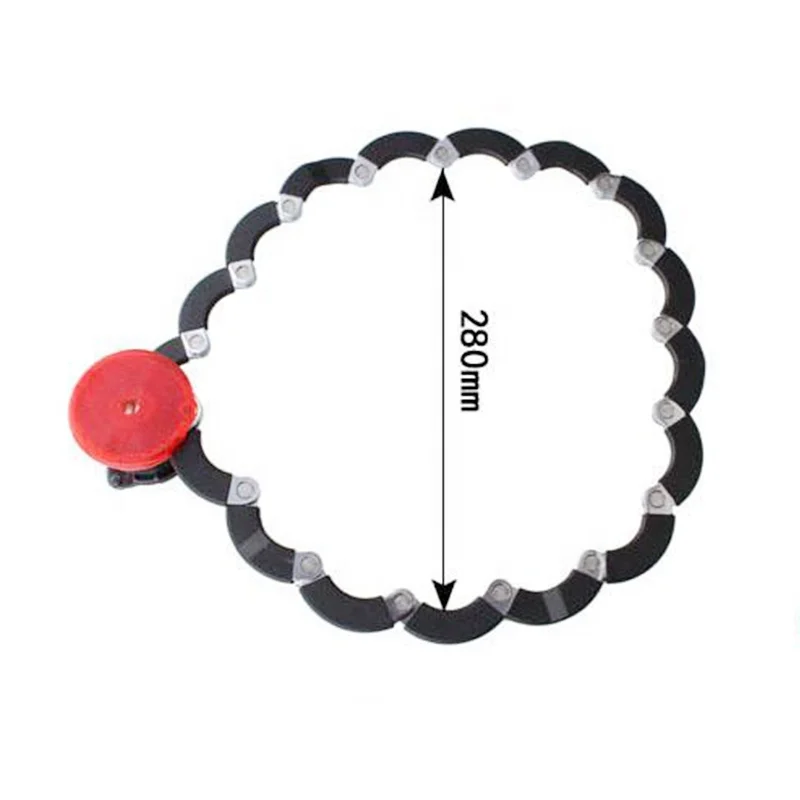 Brand New Bike Chain Lock With hazard light, Hamburger Shaped Heavy Duty Anti-Theft Bicycle Foldable Lock