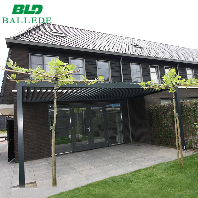 Motorized automatic waterproof patio cover roof aluminum louver