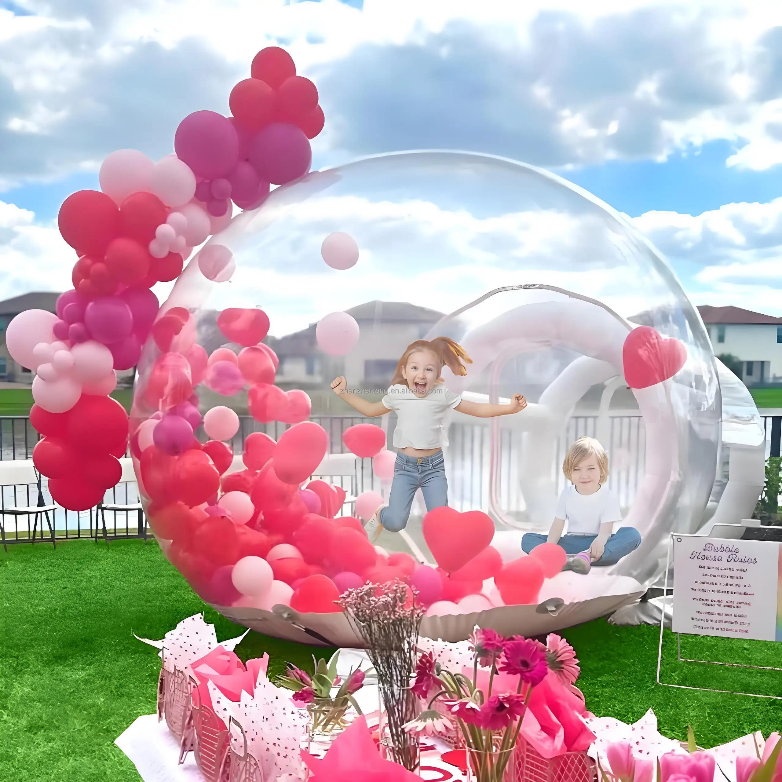 Commercial Clear Dome Balloon Bubble House Kids Party Inflatable Bounce House Air Dancer Snow Globe Storage Outdoor Play Sea