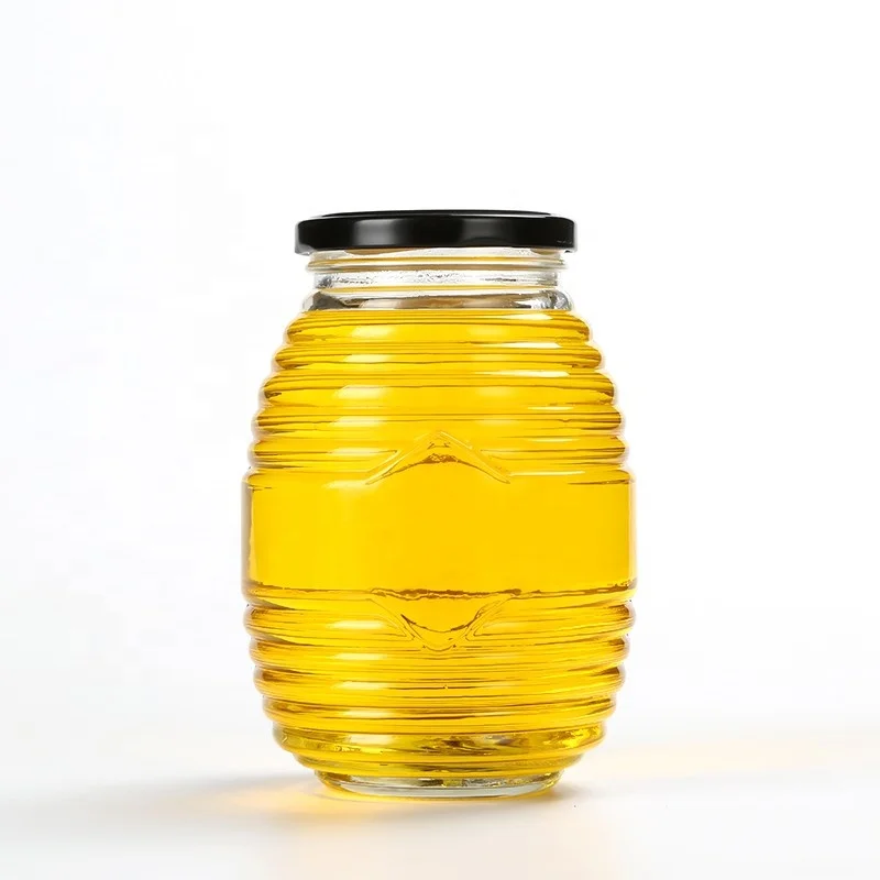 55ml lass jar Unique Design empty clear hexagon glass honey jar with wooden cork lid honey glass container
