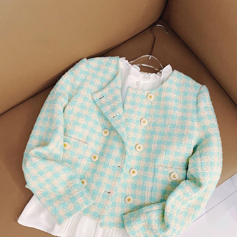 IG21-Tweed Blazer xxxl Size Fashion Jacket Elegant Coat Casual Cropped Suit Jacket For Women 2023
