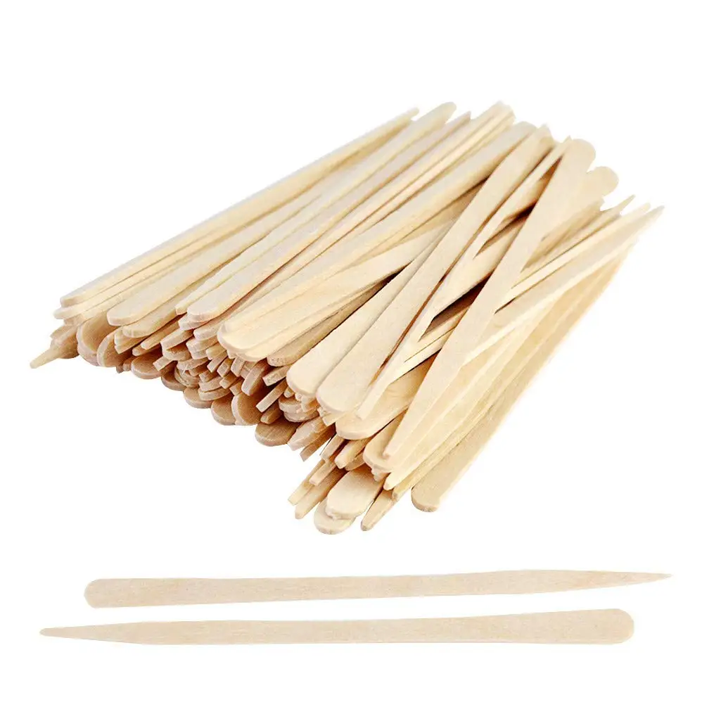 100pcs/bag High Quality Beauty Tools Waxing Spatulas Body Face Hair Removal Disposable wooden stick wooden Wax spatula