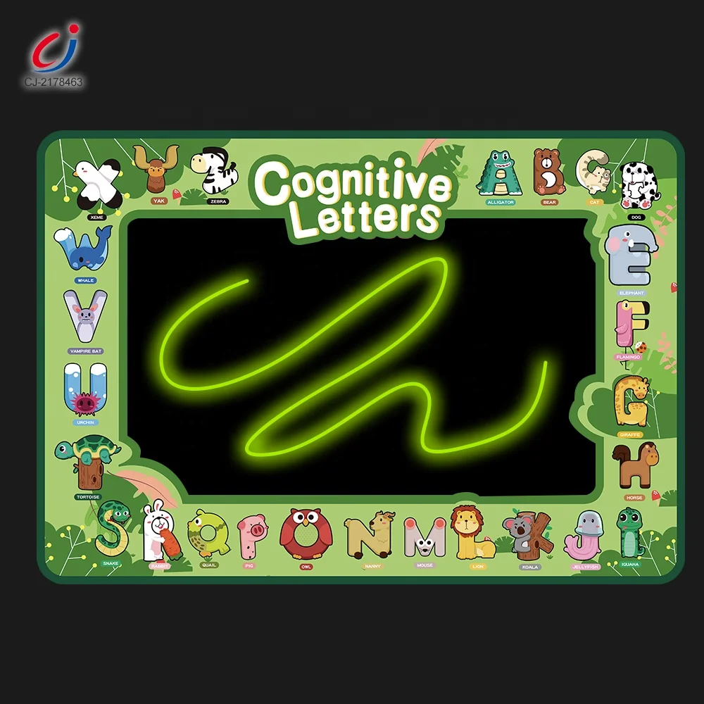 Kid educational reusable glows kids toys water doodle mat coloring writing painting baby large magic aqua water drawing mat