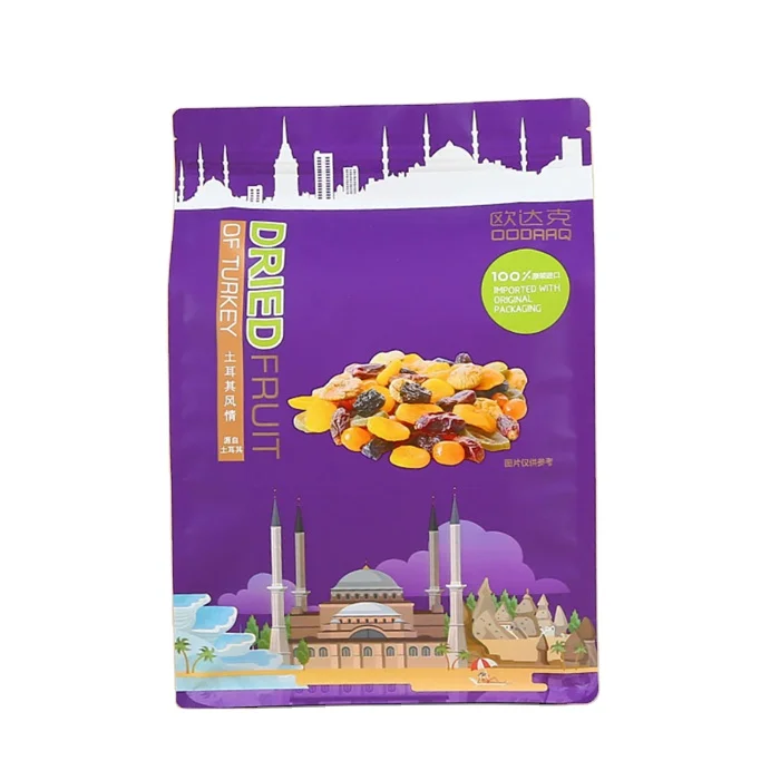 50pcs/lot 3D Stand Custom Printed aluminum foil zip lock bag Coffee Beans packaging bag eight side seal zipper bag