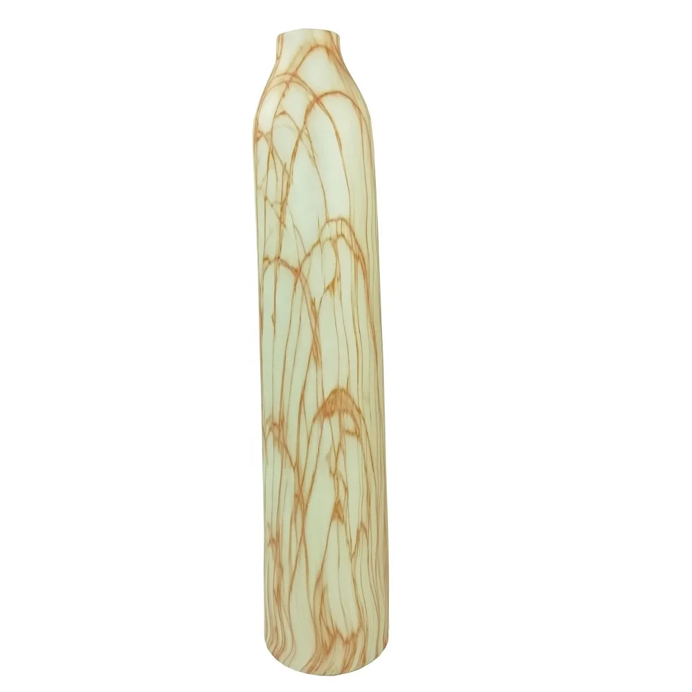 hydro printing large chinese ceramic cylindrical decoration flower vase