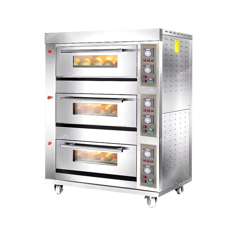 Commercial 3 decks 6 trays bakery ovens baking oven for bread pizza cake on sale