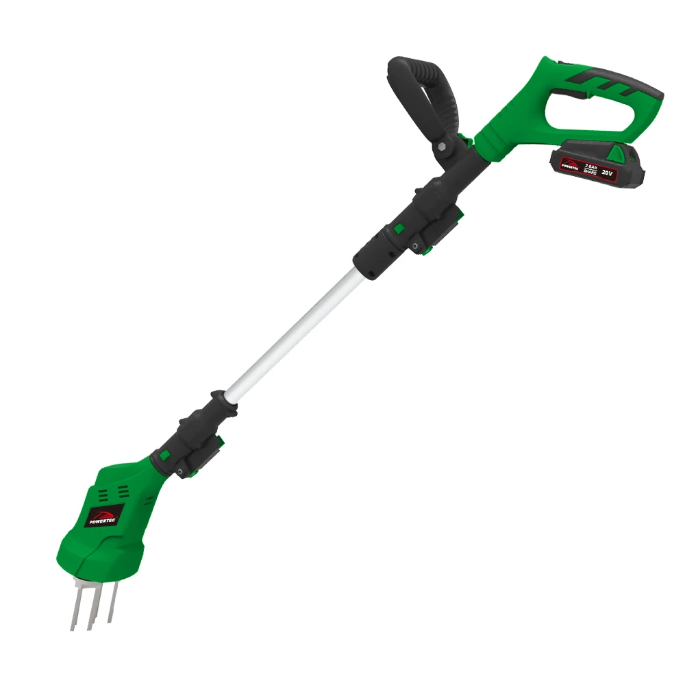 POWERTEC 20V Li-ion Cordless Grass Trimmer Cordless Grass Cutter Power String Cutting Trimmer