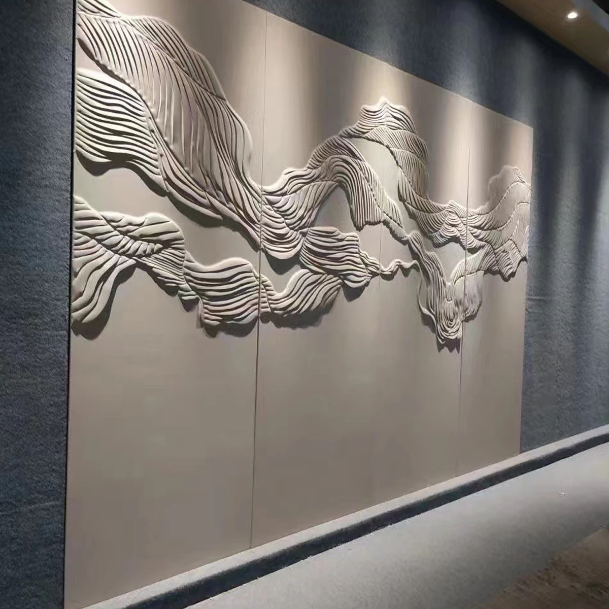 Custom Interior Home Decor Featured Embroidery Leather Fabric Flexible Upholstery Wall Panel Wallpaper