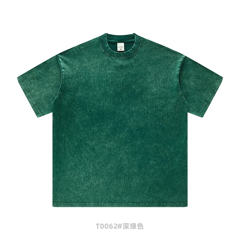 10% off Plus size fashionable vintage acid wash blank cotton Boxy tee custom your branded t-shirts for men