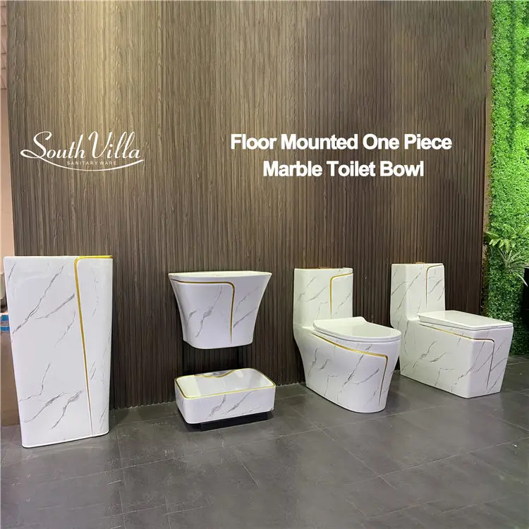 Hotel Commode Bathroom Sanitary Ware Marble Commode Toilet Bowl One Piece Marble Bathroom Sink And Toilet Set
