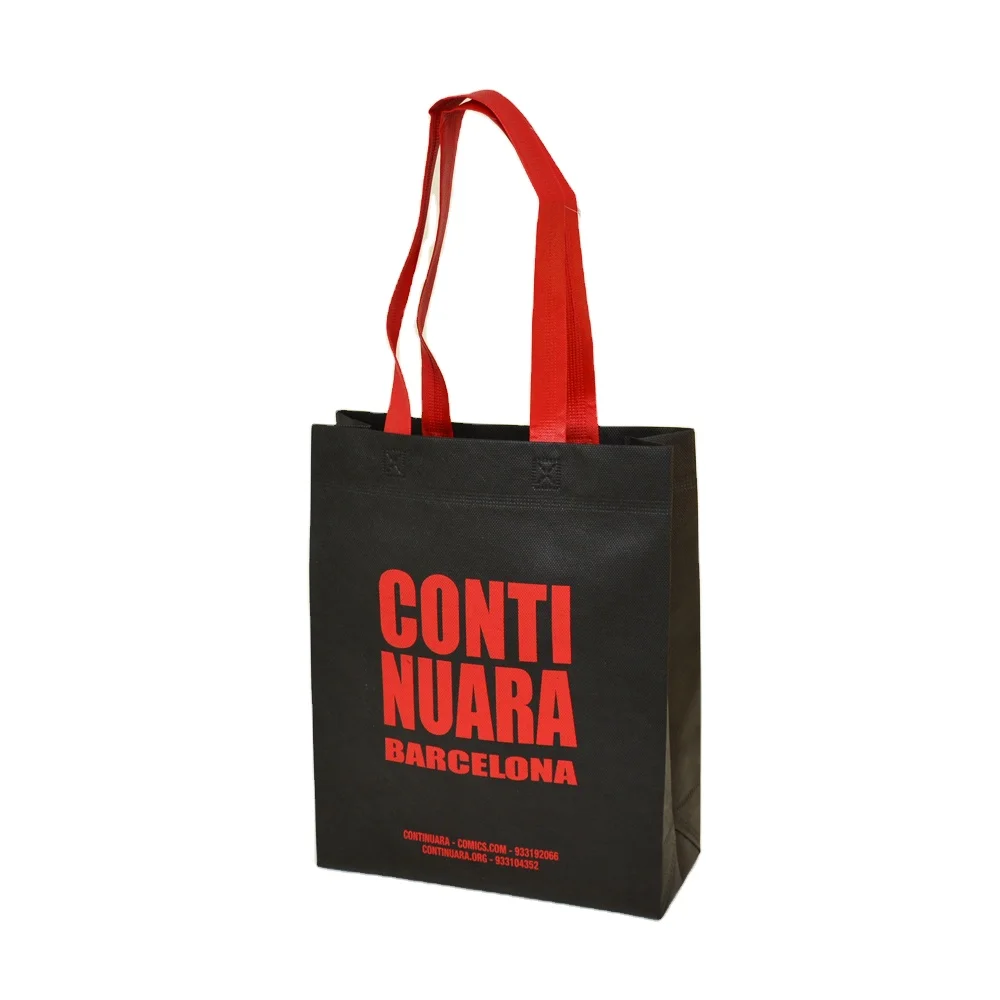 A4 Size Black Non-Woven Tote Bag Reusable Shopping Gift Bag 60gsm To 120gsm Heat Seal Pp Non Woven Bag
