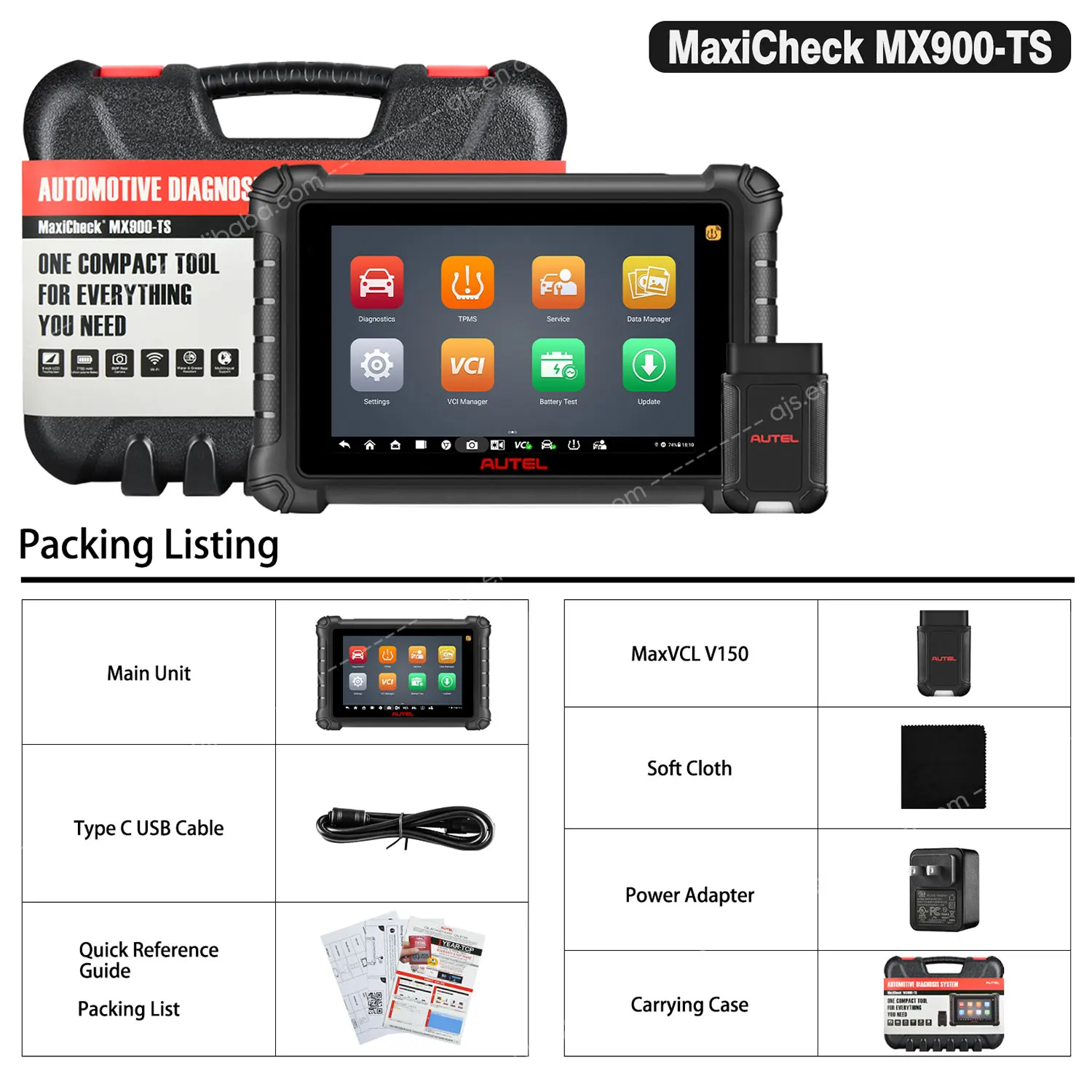 [US VERSION] Autel MaxiPRO MX900 TS Car Diagnostic Tool MX808S MX900TS MP808TS Altar Universal Vehicle OBD2 Scanner For All Cars