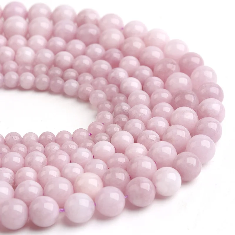 6/8/10mm Synthetic Kunzite Loose Beads Smooth Dyed Jade Beads for DIY Handmade Stone Beads Jewelry Accessory Making