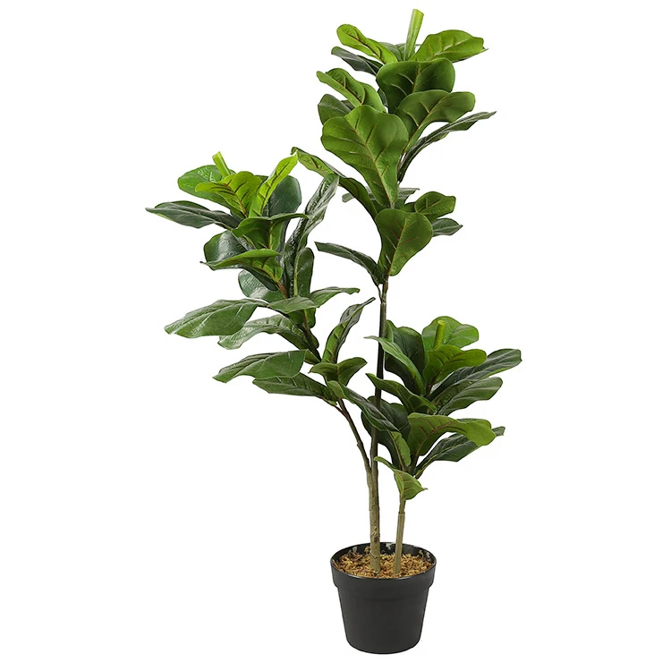 Artificial Plants Indoor Potted Plant Fiddle Leaf Fig Tree Ficus Lyrata Eco-Friendly PEVA Rubber Tree For Home Garden Decoration