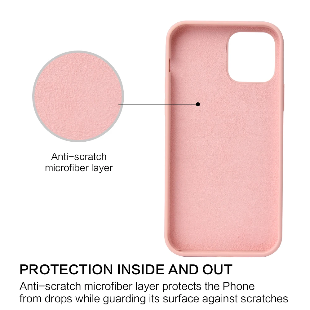 New Silicone Case for iPhone 12 pro max case 2021 Anti-Fingerprint Phone Case for  iPhone 13 Cellphone Cover