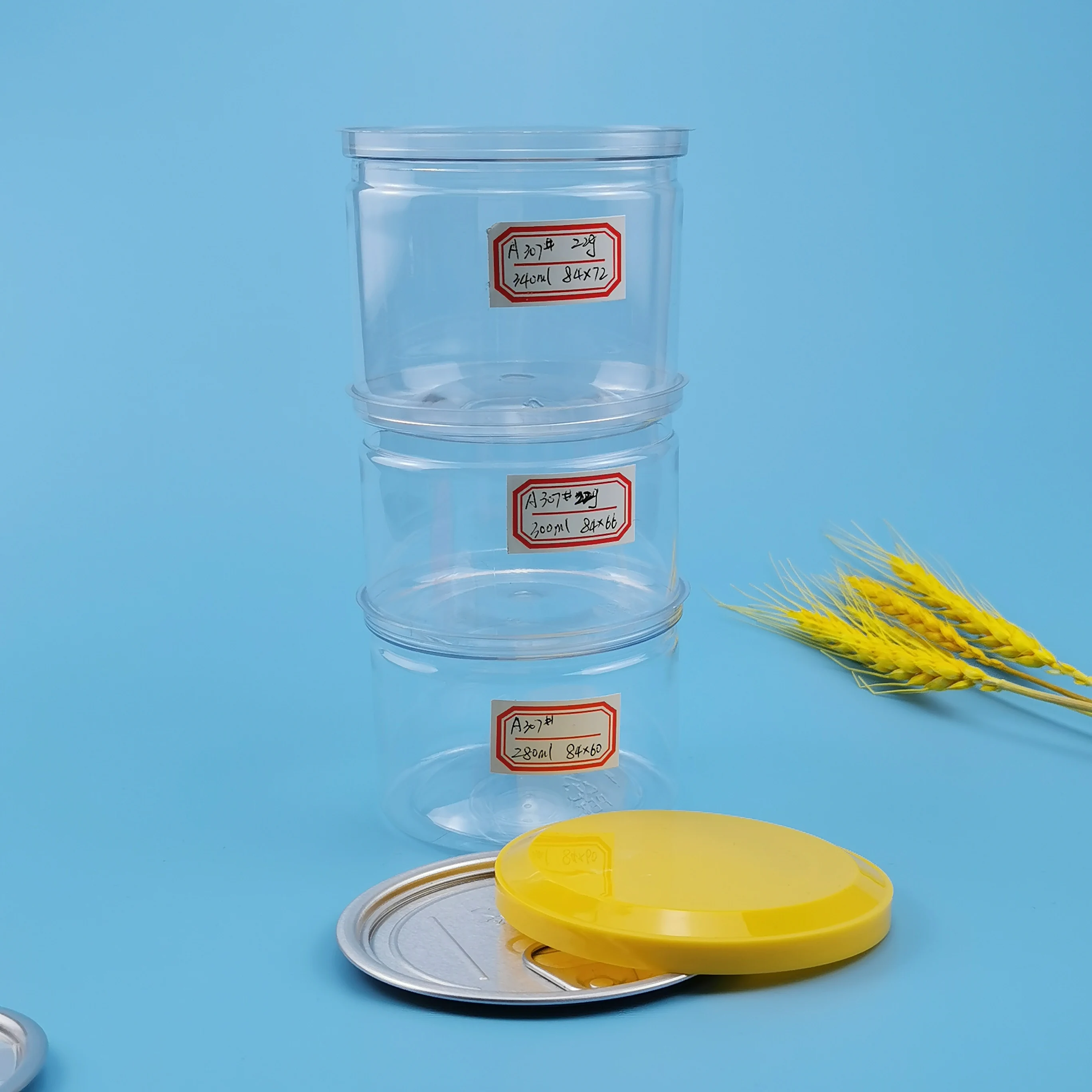 plastic storage jars 5 canning jars with split lid 8 oz pet plastic jar with cap 16 oz