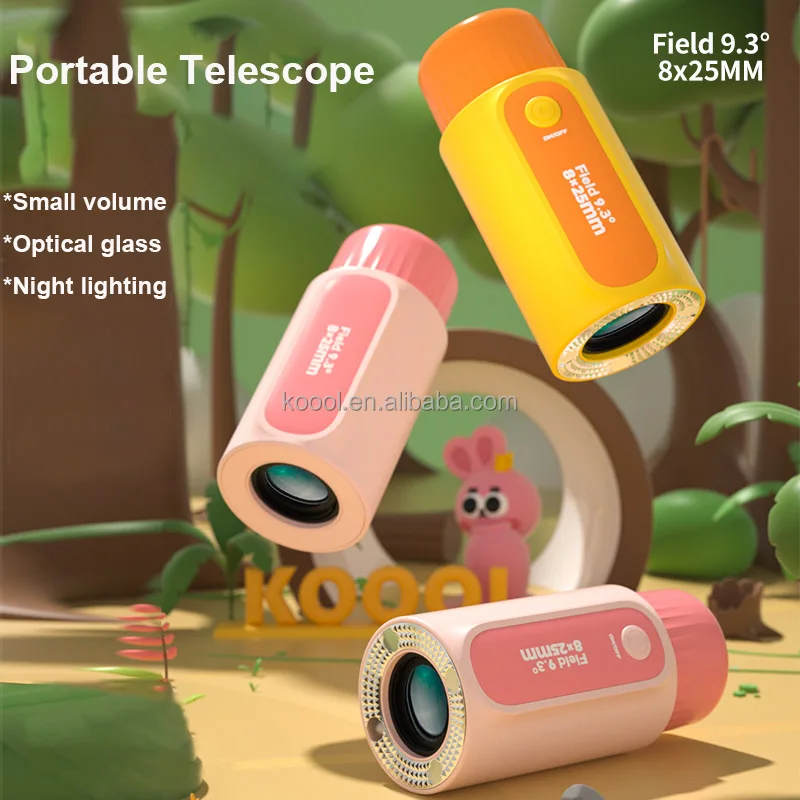 K57 8x Magnifying Kids Science Gifts Educational Toy Telescope LED Flashlight Astronaut Space Toys