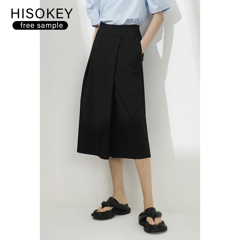 HISOKEY design sense waist  casual commuter  asymmetrical mature  inner skirt dresses women clothing